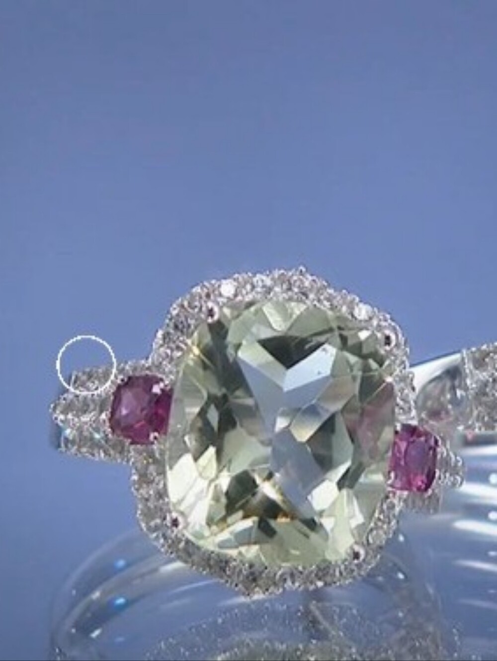 Prasolite & Rodiolite Ring.